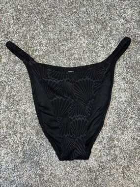 PINK Victoria's Secret Black Textured Bikini Bottoms